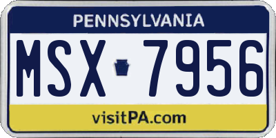 PA license plate MSX7956