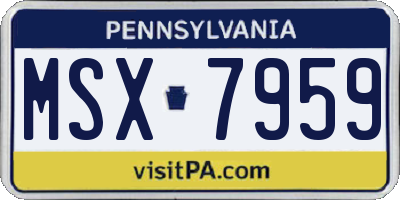 PA license plate MSX7959