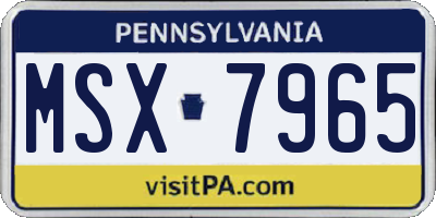 PA license plate MSX7965