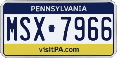 PA license plate MSX7966