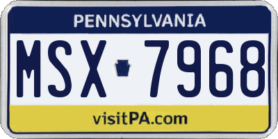 PA license plate MSX7968