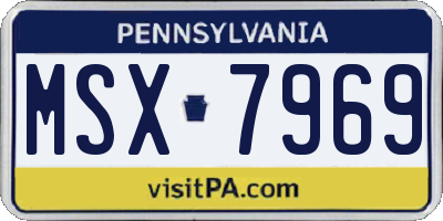 PA license plate MSX7969