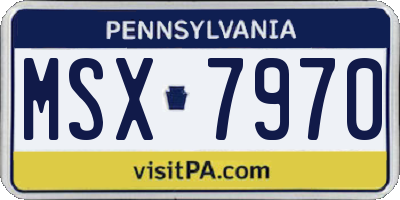 PA license plate MSX7970