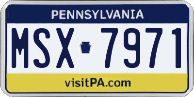 PA license plate MSX7971