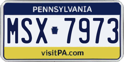 PA license plate MSX7973