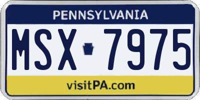 PA license plate MSX7975