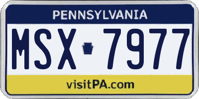PA license plate MSX7977