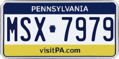 PA license plate MSX7979