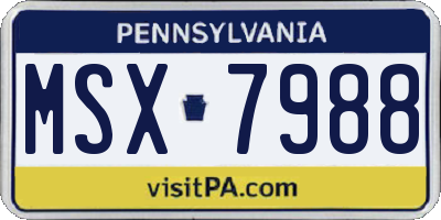 PA license plate MSX7988
