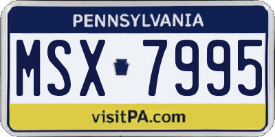 PA license plate MSX7995