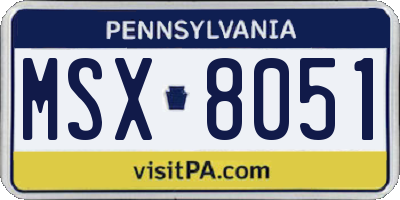 PA license plate MSX8051