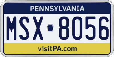 PA license plate MSX8056