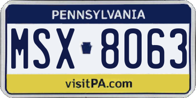 PA license plate MSX8063