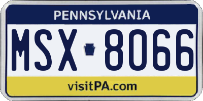 PA license plate MSX8066