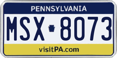 PA license plate MSX8073