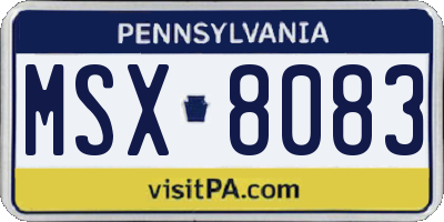 PA license plate MSX8083