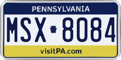 PA license plate MSX8084