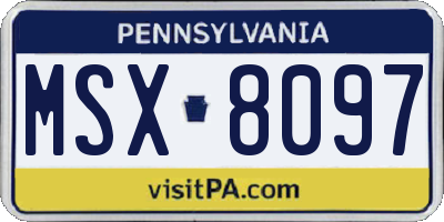 PA license plate MSX8097
