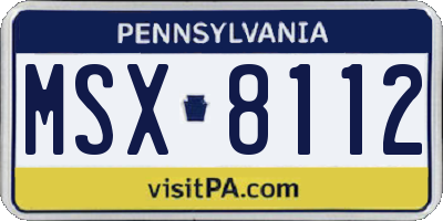 PA license plate MSX8112