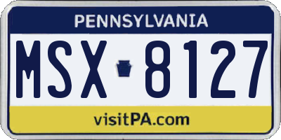PA license plate MSX8127