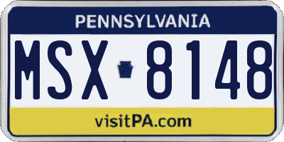 PA license plate MSX8148