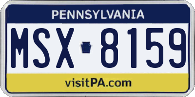 PA license plate MSX8159