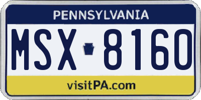 PA license plate MSX8160