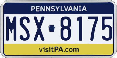 PA license plate MSX8175