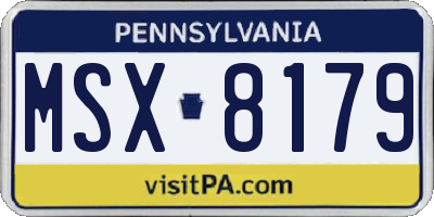 PA license plate MSX8179