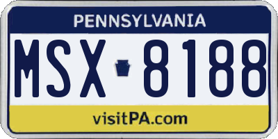 PA license plate MSX8188