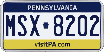 PA license plate MSX8202