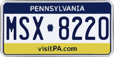 PA license plate MSX8220