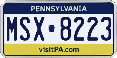 PA license plate MSX8223