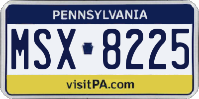 PA license plate MSX8225