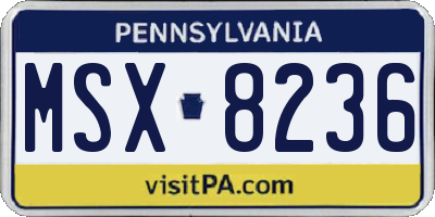 PA license plate MSX8236