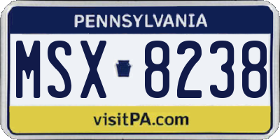 PA license plate MSX8238