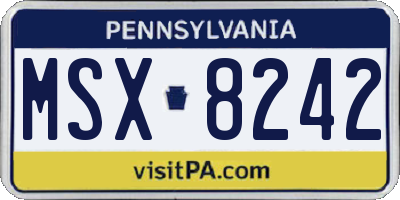 PA license plate MSX8242