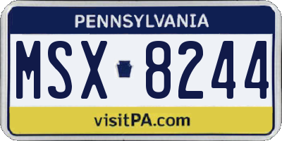 PA license plate MSX8244