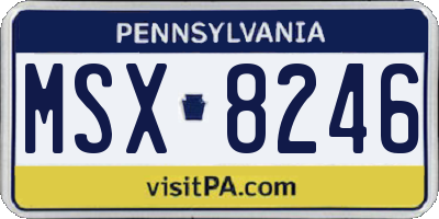 PA license plate MSX8246