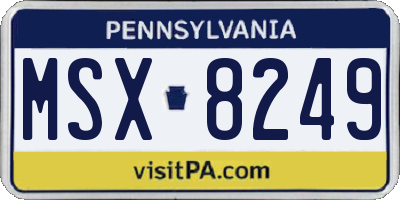 PA license plate MSX8249