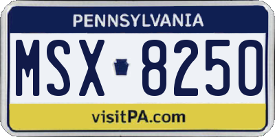 PA license plate MSX8250