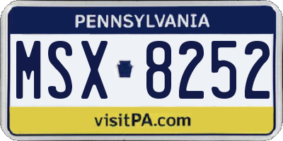 PA license plate MSX8252