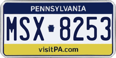 PA license plate MSX8253