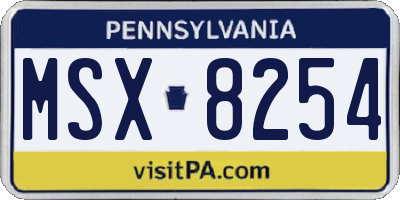 PA license plate MSX8254