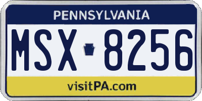 PA license plate MSX8256