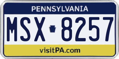 PA license plate MSX8257