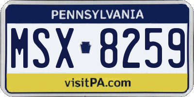 PA license plate MSX8259
