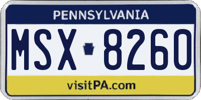 PA license plate MSX8260