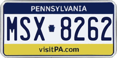 PA license plate MSX8262