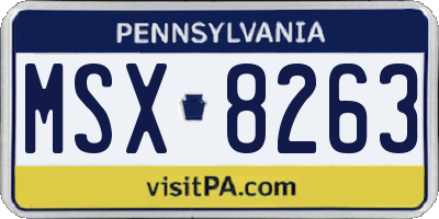 PA license plate MSX8263